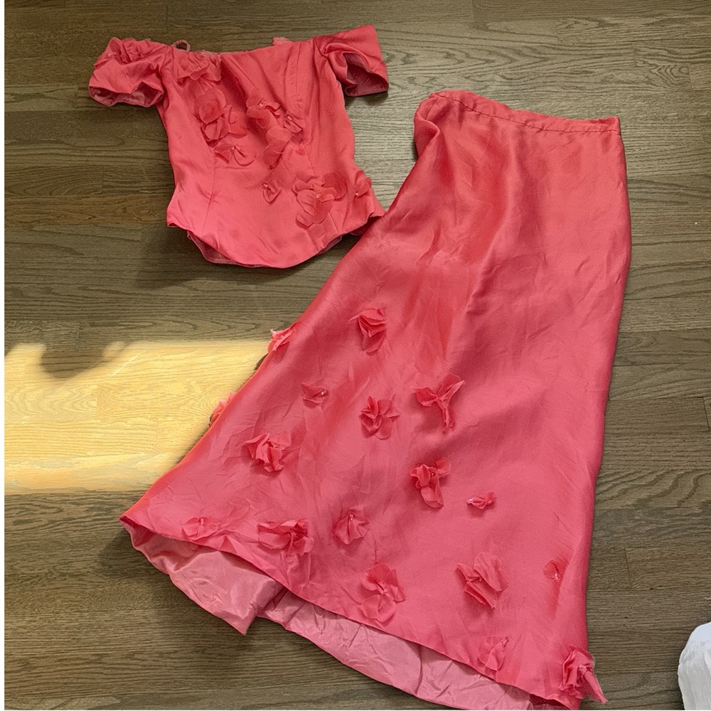 Vintage hot pink 100% silk set - Picture 6 of 6